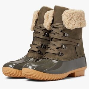 DV by Dolce Vita Ulito Faux Fur Ankle Duck Boots Lace Up Boots Size 9.5